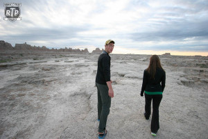 Kevin and Kathryn walking around the Badlands.