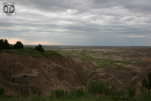 A cloudy start to the day.  Heading out of the Badlands.